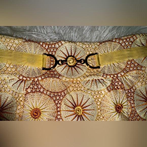 New Antonio Melani Elegant Yellow Pencil Crochet Skirt, Size 0, $120 - Picture 2 of 6